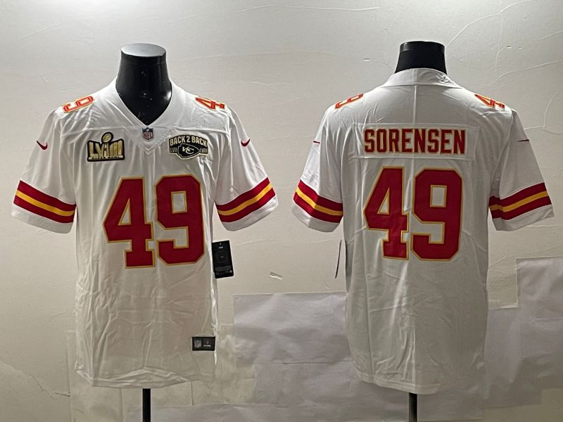 Men Kansas City Chiefs #49 Sorensen White Second generations 2025 Nike Limited NFL Jersey style 2